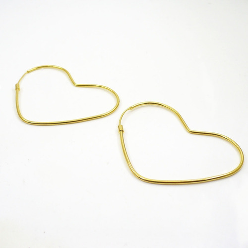 Aros De Oro Enchapado 18k Mujer Forma Corazón Pocas Unidades