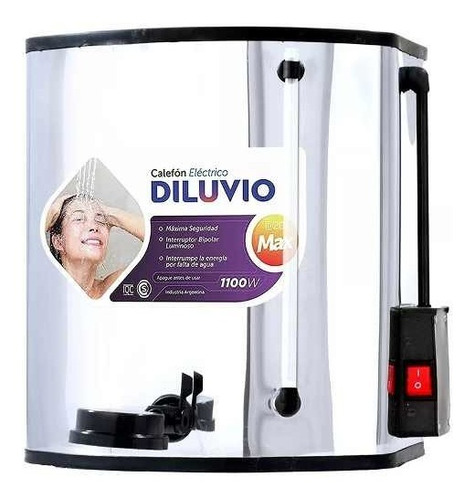 Imagen 2 de 10 de Ducha Electrica Calefon Diluvio Acero 20l 1100w Homologado