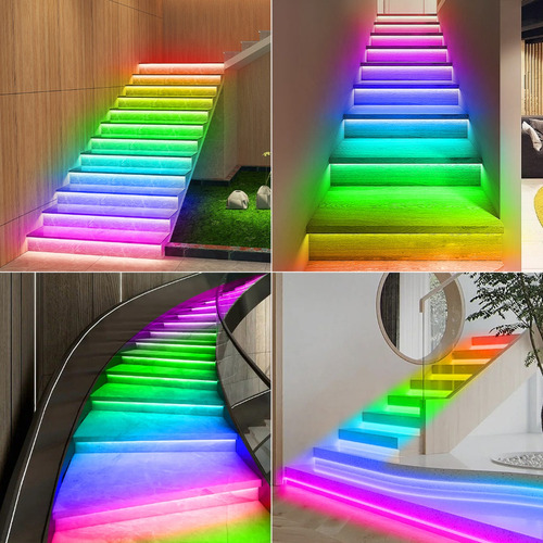 Luces Led Rgb Para Escaleras Con Sensor - Kit 15 Pasos