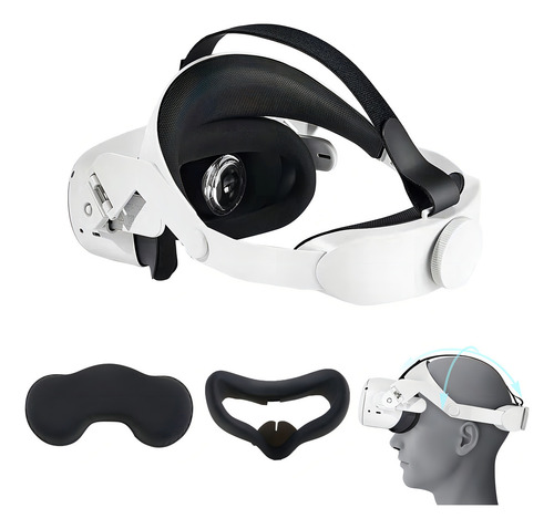 Iovroigo Adjustable Halo Strap For Oculus Quest 2 Vr,increa. Color Blanco
