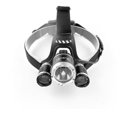 Linterna Vincha Led Recargable Usb 3 Leds Ipx5 Pilas Cable