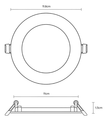 Lámpara De Techo Bio 6w Redondo 12cm Panel Plafon Embutido