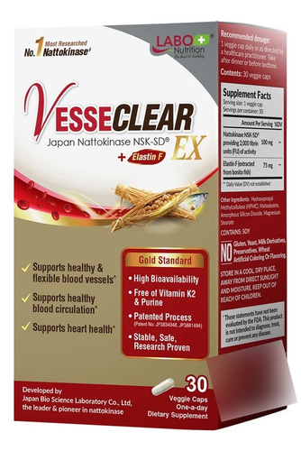 Labo Nutrition Vesseclear Ex: Nattokinase Nsk-sd+elastin F P