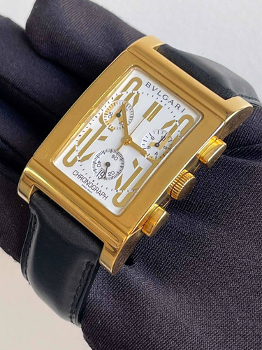 Bulgari Rettangolo De Ouro Amarelo Chronograph , Completo !! (Usado)