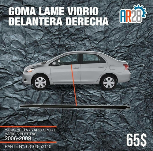  Lame Vidrio Delantero Dere/ Izquie Yaris 09-11 Original 