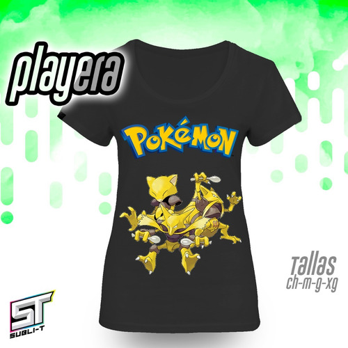 Imagen 2 de 2 de Playeras De Abra,kadabra Pokemon-0046 De Color Con Envió