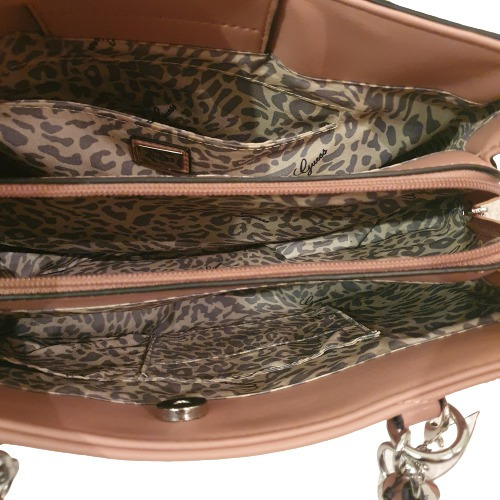 Bolsa Guess Satchel Capitonada Rosa
