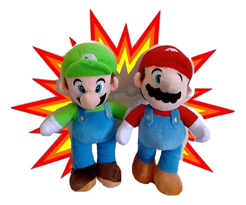 Pack Peluche Mario + Luigi 25 Cm