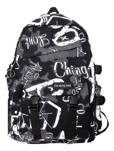 Mochila Ins Trendy Cool Graffiti Leisure De Gran Capacidad L