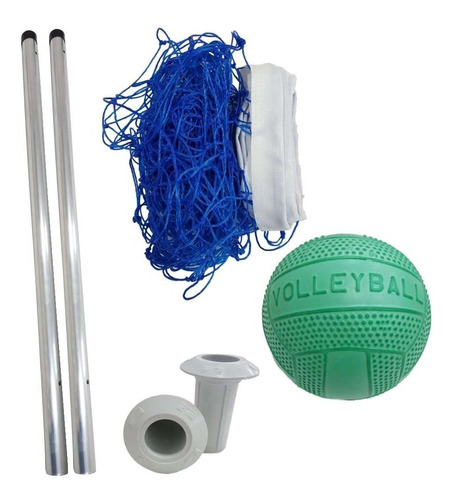 Kit Biribol Volei De Piscina C/ Bola + Tubos + Rede 4 Metros