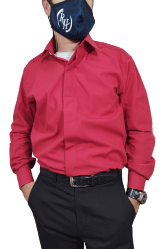 Camisa Vestir Sport Roja Clásica Calidad Premium