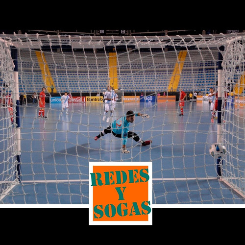 Imagen 6 de 10 de 2 Red Arco Papi Futbol Salon Futsal 3x2.m Trapezoidal 3,8.mm