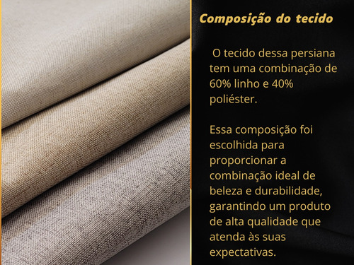 Cortina Persiana Romana Linho Com Controle Total De Luz