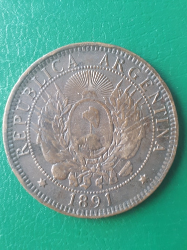 Moneda Argentina 1891 2 Centavos 