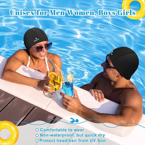 Paquete De 2 Gorros De Natación De Licra Para Mujeres Y Homb