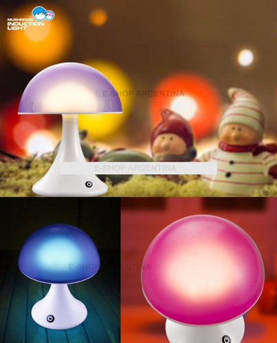 Velador Luz De Noche Mushroom Con Encendido Tactil