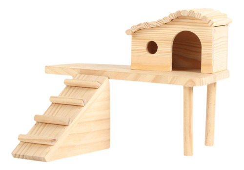 Plataforma Hamster Com Escada Cabana Casa De Estilo B