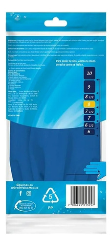 10 Pzas Guante Afelpado Great Value Chico 1 Par