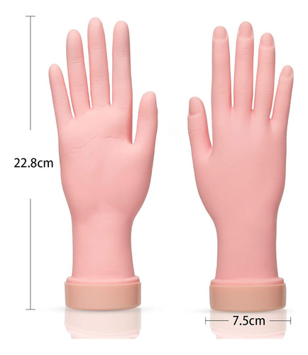 Aoraem Manos De Entrenamiento De Uñas Flexible Suave Práctic