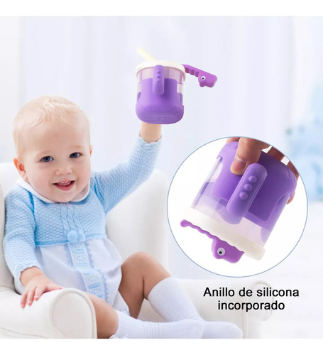 Lj Vaso Entrenador Antiderrames Bebe Sílice Anticaída 300ml