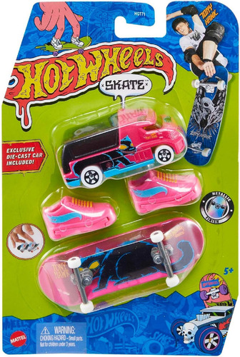Hot Wheels Patineta Skate Dedos Vehiculo Hw Rapid Response Color Rosa
