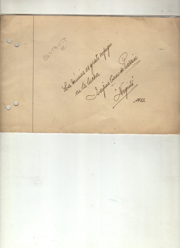 Memorabilia Dedicatoria Y Autógrafo De Josefina Cano, 1953 