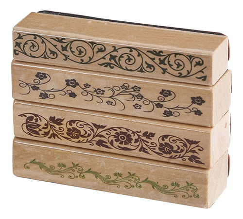 4 Sellos De Patrones, Sellos De Madera, Sellos Decorativos