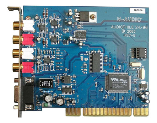Placa Interface Audio Midi Pci Audiophile 2496 M-audio Cor Azul