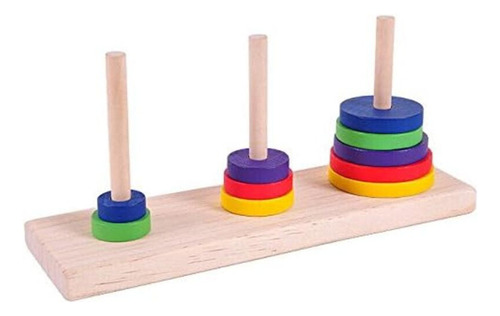 . Juego Madera Encajable Montessori Didáctico Torre Hanoi Gd