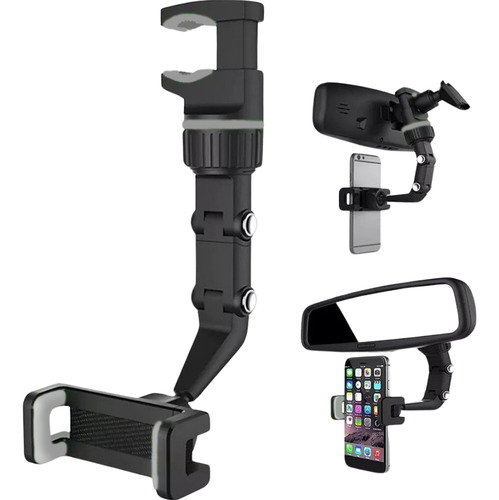 Suporte De Celular Com Clipe Espelho Retrovisor Carro E Mesa Verde