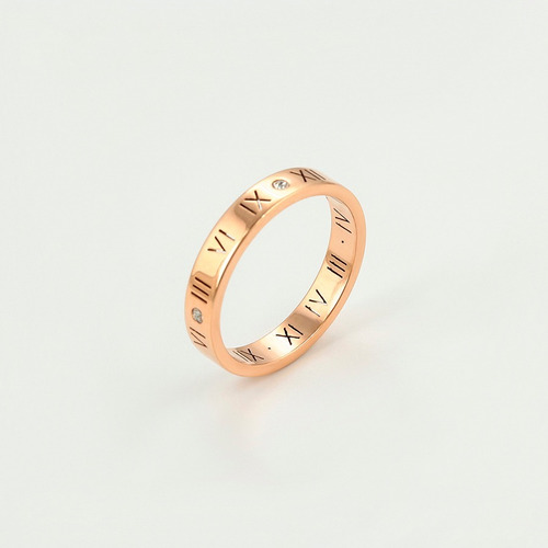 Imagen 6 de 7 de Fino Anillo Bulgari Números Romanos Oro Rosa 14k Lam+estuche