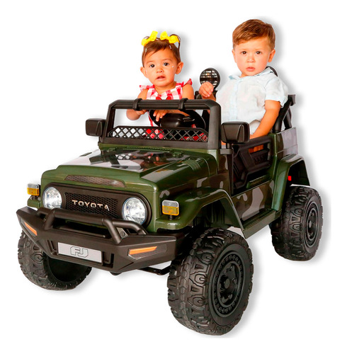 Carrinho Eletrico Infantil Menina Menino Jeep 12v Verde Voltagem Do Carregador 110v/220v