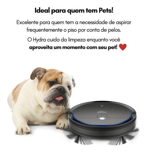 Robô aspirador e passa pano Multilaser Hydra preto 110V/220V
