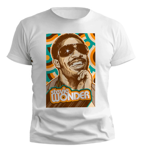 Remera Stevie Wonder Ilustracion Colores Vibrantes