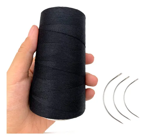 Atimiaza Hilo Grueso Para Coser Cabello, Hilo De Tejer Negro