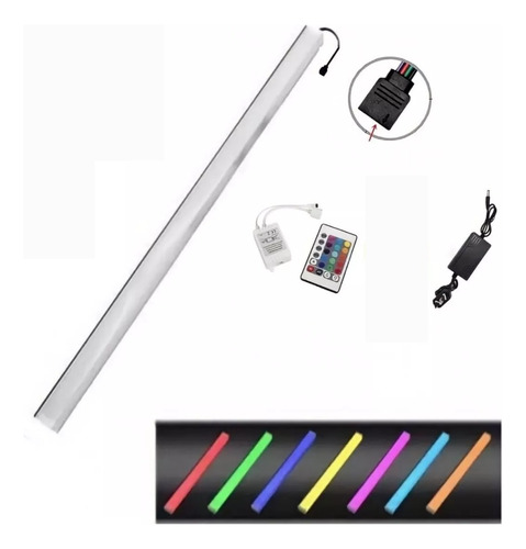 Barra Luz Led Rgb 50 Cm Gamer Control Fuente 12v Multicolor 