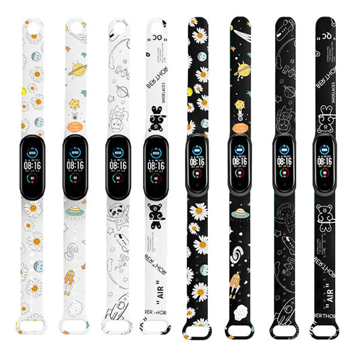 8 Piezas De Correa Para Xiaomi Series 3 4 5 6 7 Pulsera Impr