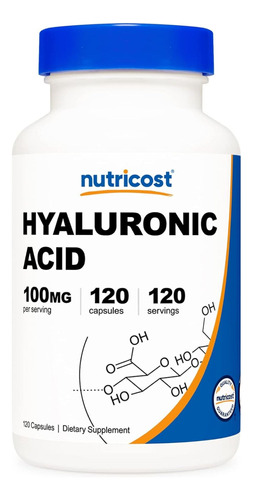 Nutricost Acido Hialuronico 100mg 120 Cápsulas - Gluten Free