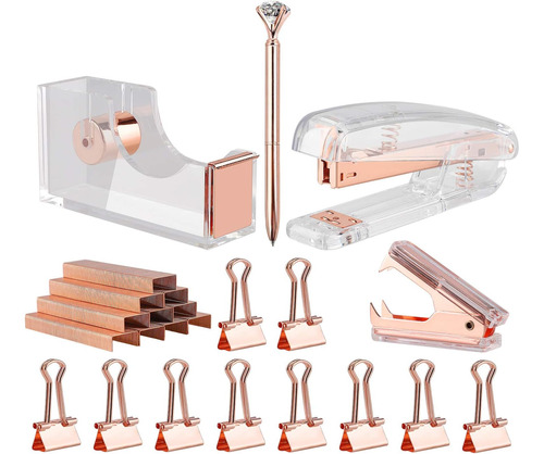 Kit De Accesorios De Escritorio Rosegold, Juego De Grap...