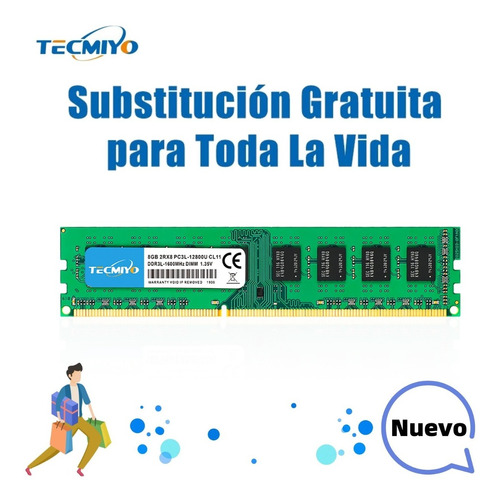 Memoria Ram Tecmiyo 8gb Ddr3l-1600 Udimm 1.35v/1.5v Desktop