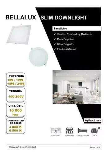 Imagen 4 de 5 de Panel Led Plafón Embutir 12w 220v Empotrable Cuadrado