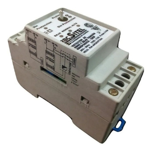 Imagen 2 de 6 de Protector Sobre Y Baja Tension 5kw Monof Riel Din Rbc Sitel