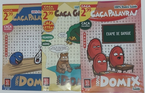 Imagem 3 de 6 de Kit 20 Caça Palavras 100% Domix Edições Diferentes (novas)