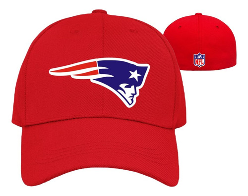 Gorra Roja Nfl Patriotas Flex Cerrada Alto Relieve