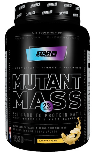 Gainer Mutant Mass 1,5kg Star Nutrition Mayor Masa Muscular