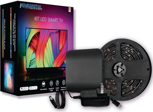 Kit Fita Led Ambilight Novadigital Smart Tv Wi-fi Automação Cor da luz RGB 110V/220V