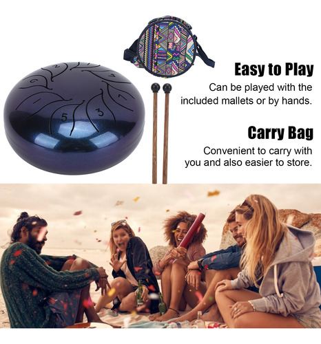 Tongue Drum Metal Pan Tank Handpan De 5.5 Pulgadas De Percus