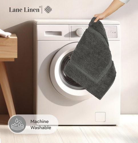 Alfombra De Baño Lane Linen, 60 X 120 Cm, Color Gris Absorbe