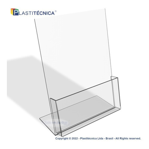 Porta Folder De Mesa Acrílico 100%  Bolso A6 15x10cm Vertic.