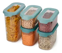 Comprar Set 5 Recipientes Organizadores Apilables Tapas Herméticas